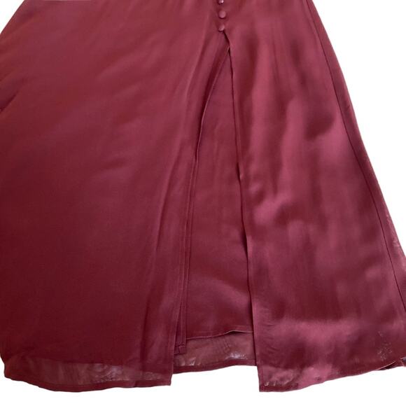 Reformation Plum Stevi Slit-leg Crepe Midi Dress in Claret Size 0 - Picture 10 of 14